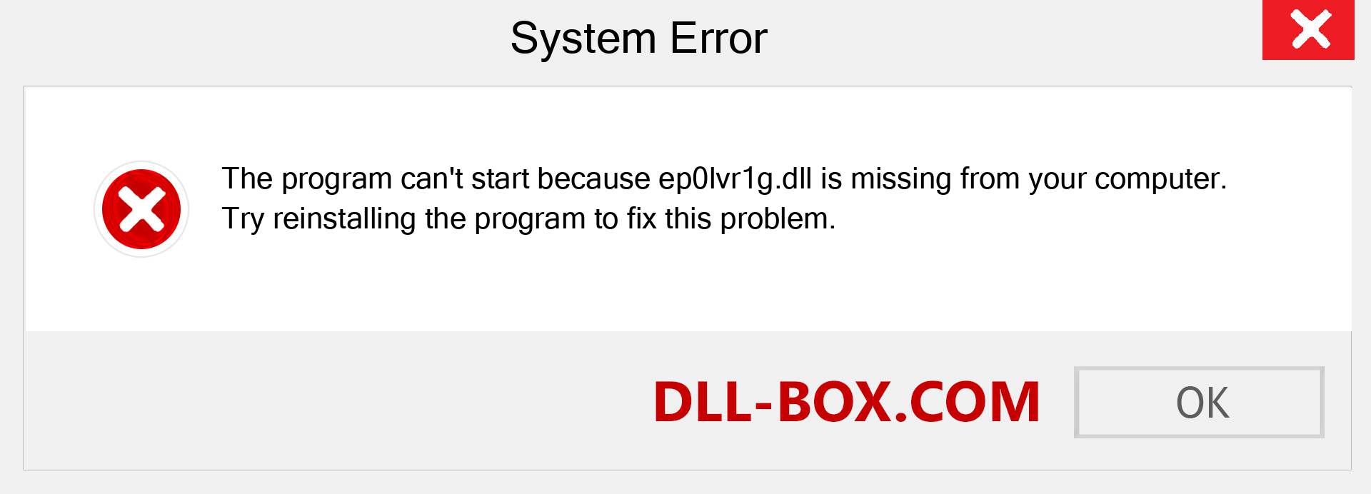  ep0lvr1g.dll file is missing?. Download for Windows 7, 8, 10 - Fix  ep0lvr1g dll Missing Error on Windows, photos, images